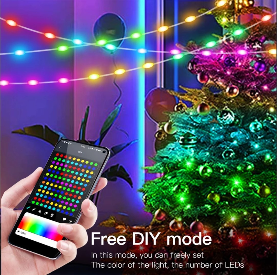 10 METRE 100 LED RGB 16 MODLU KUMANDALI TELEFON KONTROLLÜ ŞERİT LED PERİ LED IŞIK 10 METRE 100 LED RGB 16 MODLU KUMANDALI TELEFON KONTROLLÜ ŞERİT LED PERİ LED IŞIK