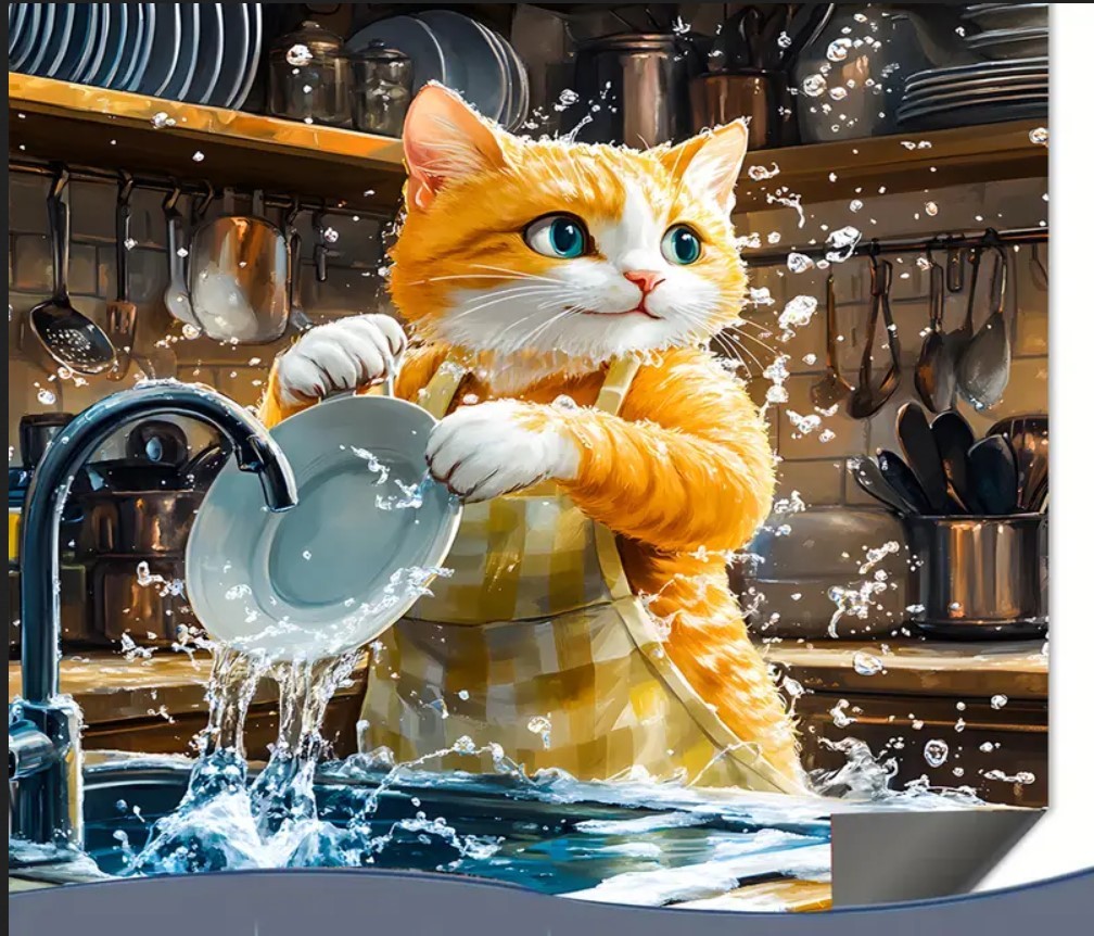 55 CM x 45 CM BULAŞIKCI KEDİ TASARIMI TEZGAH ÜSTÜ BULAŞIK KURUTMA MATI BULAŞIKLIK KURUTMA ÖRTÜSÜ 55 CM x 45 CM BULAŞIKCI KEDİ TASARIMI TEZGAH ÜSTÜ BULAŞIK KURUTMA MATI BULAŞIKLIK KURUTMA ÖRTÜSÜ