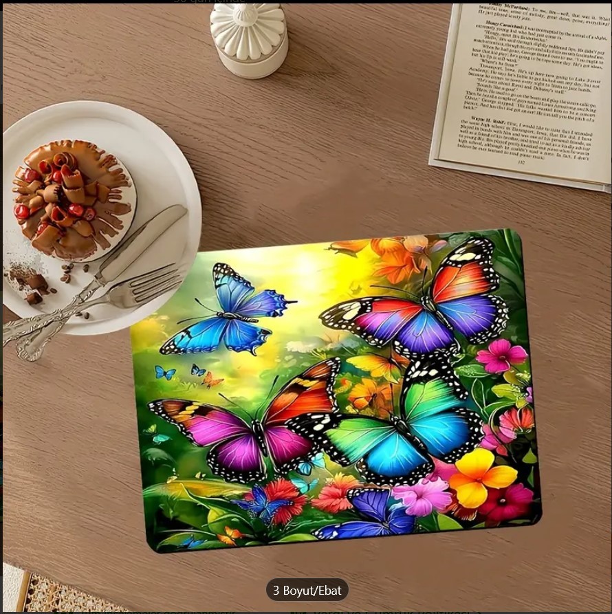 55 CM x 45 CM CANLI KELEBEK VE ÇİÇEK TASARIMI TEZGAH ÜSTÜ BULAŞIK KURUTMA MATI BULAŞIKLIK KURUTMA ÖRTÜSÜ 55 CM x 45 CM CANLI KELEBEK VE ÇİÇEK TASARIMI TEZGAH ÜSTÜ BULAŞIK KURUTMA MATI BULAŞIKLIK KURUTMA ÖRTÜSÜ