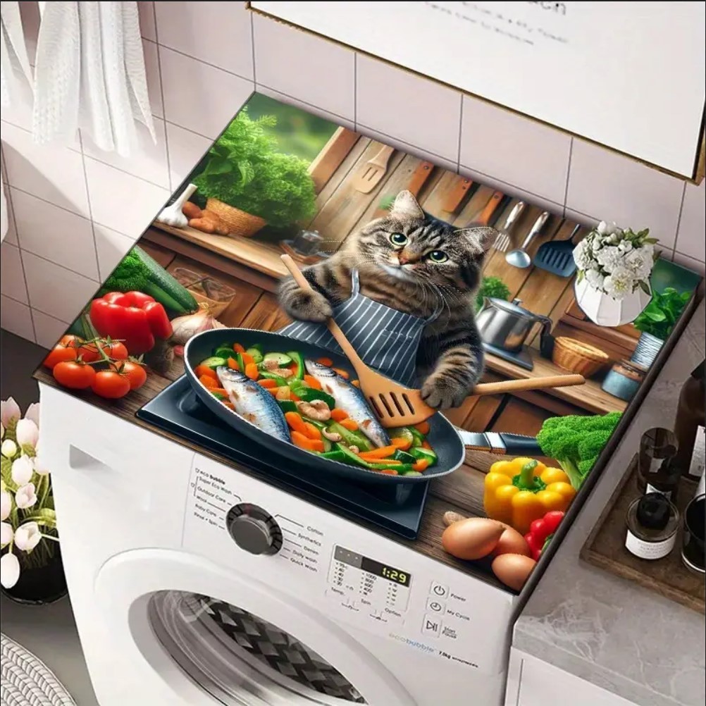 55 CM x 45 CM KEDİ ŞEF TASARIMI TEZGAH ÜSTÜ BULAŞIK KURUTMA MATI BULAŞIKLIK KURUTMA ÖRTÜSÜ 55 CM x 45 CM KEDİ ŞEF TASARIMI TEZGAH ÜSTÜ BULAŞIK KURUTMA MATI BULAŞIKLIK KURUTMA ÖRTÜSÜ