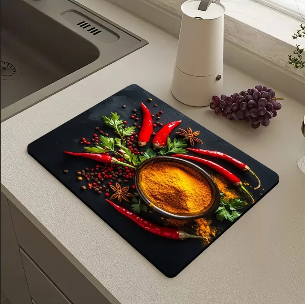55 CM x 45 CM KIRMIZI BİBER TASARIMI TEZGAH ÜSTÜ BULAŞIK KURUTMA MATI BULAŞIKLIK KURUTMA ÖRTÜSÜ 55 CM x 45 CM KIRMIZI BİBER TASARIMI TEZGAH ÜSTÜ BULAŞIK KURUTMA MATI BULAŞIKLIK KURUTMA ÖRTÜSÜ