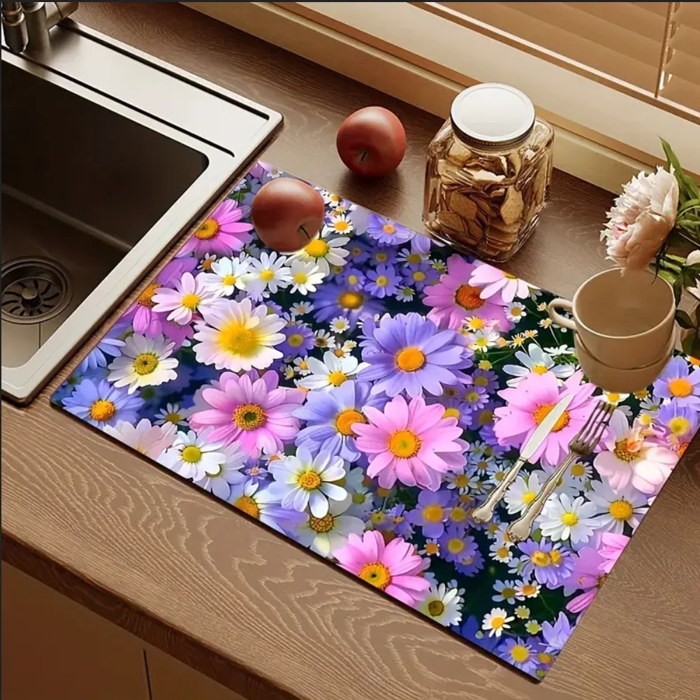 55 CM x 45 CM RENKLİ ÇİÇEKLER DESENLİ TEZGAH ÜSTÜ BULAŞIK KURUTMA MATI BULAŞIKLIK KURUTMA ÖRTÜSÜ 55 CM x 45 CM RENKLİ ÇİÇEKLER DESENLİ TEZGAH ÜSTÜ BULAŞIK KURUTMA MATI BULAŞIKLIK KURUTMA ÖRTÜSÜ