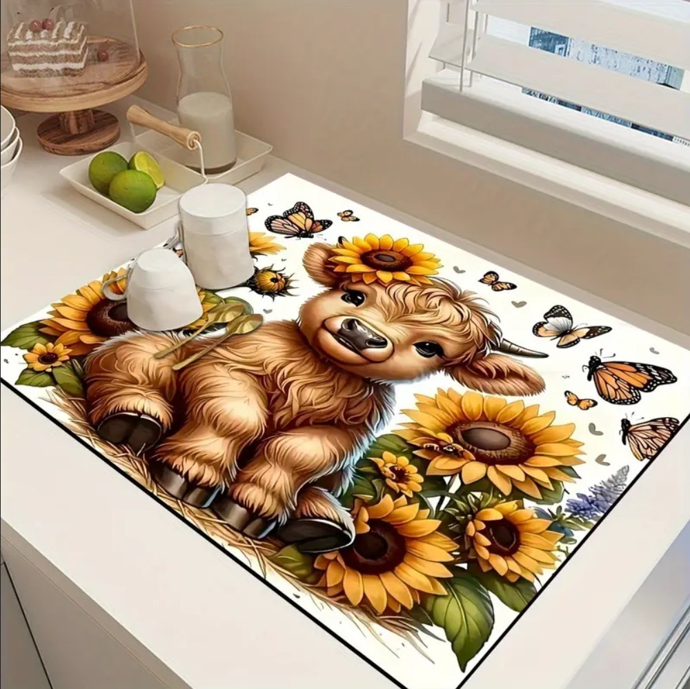 55 CM x 45 CM YAYLA İNEĞİ VE AYÇİÇEĞİ TASARIMI TEZGAH ÜSTÜ BULAŞIK KURUTMA MATI BULAŞIKLIK KURUTMA ÖRTÜSÜ 55 CM x 45 CM YAYLA İNEĞİ VE AYÇİÇEĞİ TASARIMI TEZGAH ÜSTÜ BULAŞIK KURUTMA MATI BULAŞIKLIK KURUTMA ÖRTÜSÜ