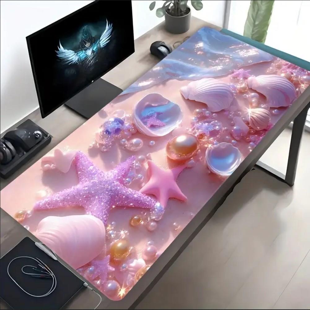 70X30 CM PEMBE DENİZ KABUĞU TEMALI KAYDIRMAZ TABAN SPEED YÜZEY OYUNCU MOUSE PAD GAMİNG 70X30 CM PEMBE DENİZ KABUĞU TEMALI KAYDIRMAZ TABAN SPEED YÜZEY OYUNCU MOUSE PAD GAMİNG