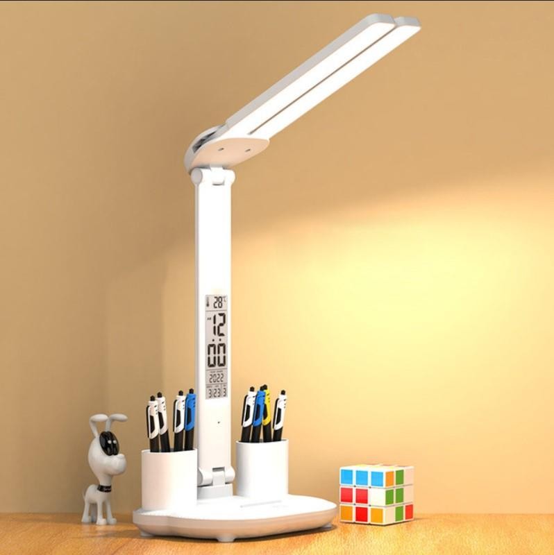 ÇOK FONKSİYONLU MASAÜSTÜ LED IŞIK 3RENK MASA SAATİ KALEMLİK TERMOMETRE ÇOK FONKSİYONLU MASAÜSTÜ LED IŞIK 3RENK MASA SAATİ KALEMLİK TERMOMETRE