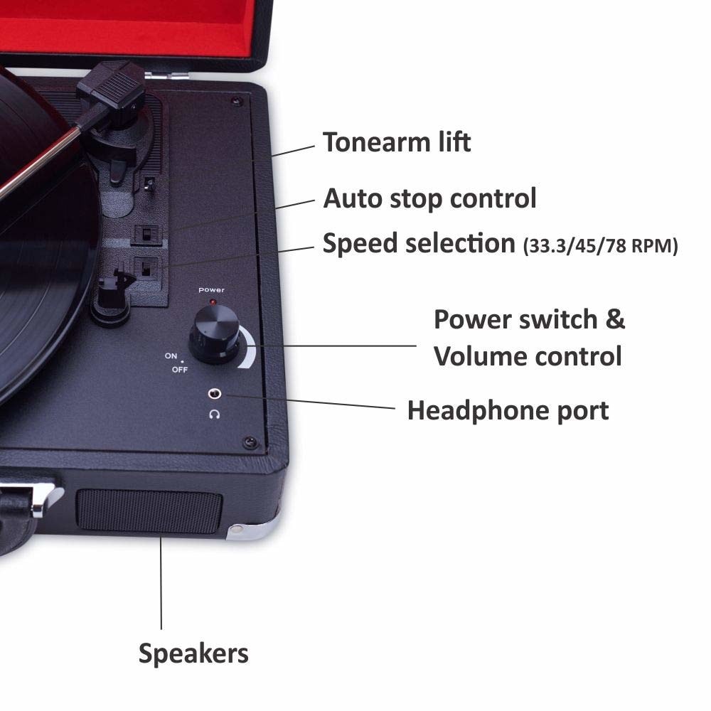 SİYAH NOSTALJİK ŞARJLI BLUETOOTH HOPARLÖRLÜ ÇANTALI PİKAP PLAK ÇALAR SİYAH NOSTALJİK ŞARJLI BLUETOOTH HOPARLÖRLÜ ÇANTALI PİKAP PLAK ÇALAR