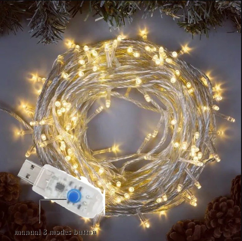 USB SARI IŞIK 10 METRE 99 LED ŞEFFAF KABLO 8 MODLU EV BAHÇE BALKON AĞAÇ ÇİT SÜSÜ LED IŞIK USB SARI IŞIK 10 METRE 99 LED ŞEFFAF KABLO 8 MODLU EV BAHÇE BALKON AĞAÇ ÇİT SÜSÜ LED IŞIK